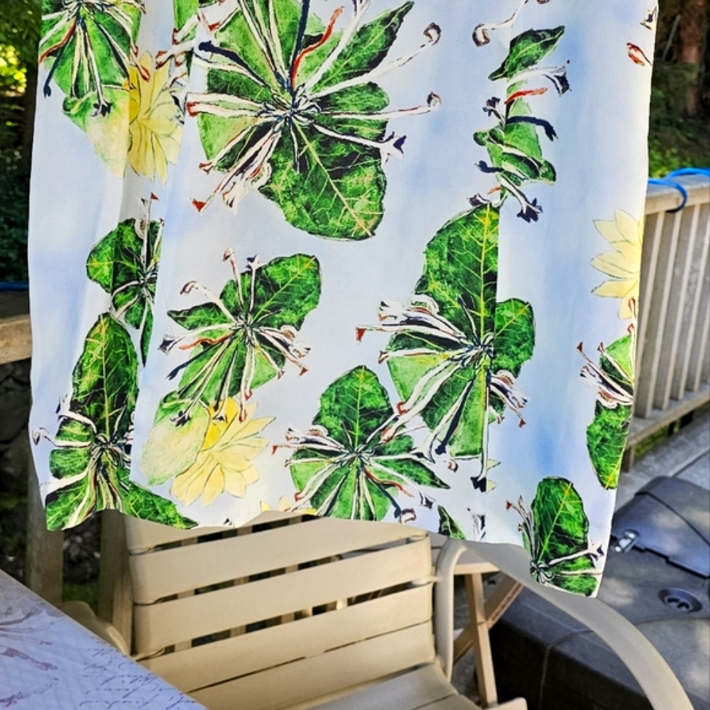🤑 Nwt Ala Von Auersperg Green and Yellow Midi dress with Tropical Print 🤑 - Picture 9 of 16